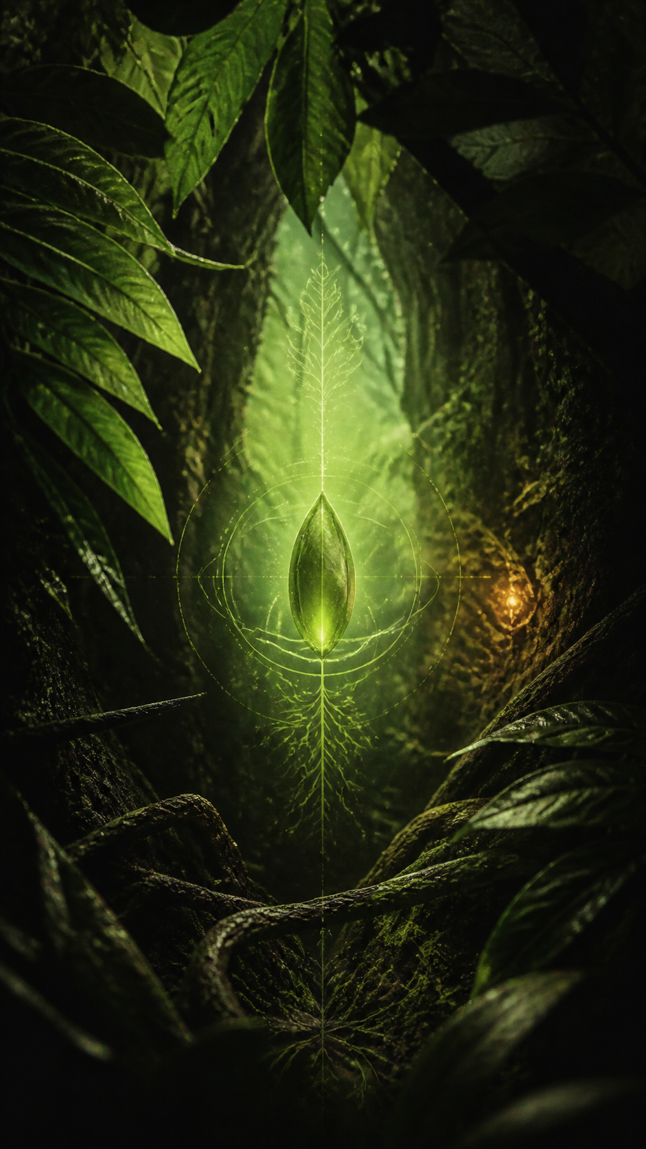 Verdant Signal campaign artwork with a luminous botanical symbol